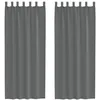 Image de vidaXL Rideaux en Voile avec Boucles 2 pcs Gris foncé 140x260 cm, Rideau en Filet, Rideau Transparent, Voile de fenêtre, Traitement de fenêtre