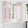 Image de vidaXL Rideaux en voile avec boucles 2 pcs rose clair 140x140 cm