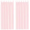 Image de vidaXL Rideaux en Voile avec Boucles 2 pcs Rose Clair 140x245 cm, Rideau en Filet, Rideau Transparent, Voile de fenêtre, Traitement de fenêtre