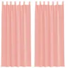 Image de vidaXL Rideaux en Voile avec Boucles 2 pcs Rose 140x225 cm, Rideau en Filet, Rideau Transparent, Voile de fenêtre, Traitement de fenêtre