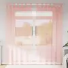 Image de vidaXL Rideaux en voile avec boucles 2 pcs rose 140x245 cm