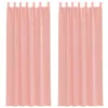 Image de vidaXL Rideaux en Voile avec Boucles 2 pcs Rose 140x260 cm, Rideau en Filet, Rideau Transparent, Voile de fenêtre, Traitement de fenêtre