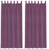 Image de vidaXL Rideaux en Voile avec Boucles 2 pcs Violet 140x225 cm, Rideau en Filet, Rideau Transparent, Voile de fenêtre, Traitement de fenêtre