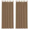 Image de vidaXL Rideaux en Voile avec Boucles 2 pcs Marron Clair 140x260 cm, Rideau en Filet, Rideau Transparent, Voile de fenêtre, Traitement de fenêtre