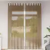Image de vidaXL Rideaux en voile avec boucles 2 pcs marron clair 140x260 cm