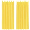 Image de vidaXL Rideaux en Voile avec Boucles 2 pcs Jaune 140x260 cm, Rideau en Filet, Rideau Transparent, Voile de fenêtre, Traitement de fenêtre