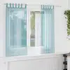 Image de vidaXL Rideaux en voile avec boucles 2 pcs turquoise 140x175 cm