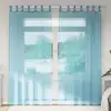 Image de vidaXL Rideaux en voile avec boucles 2 pcs turquoise 140x225 cm