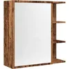 Image de vidaXL Armoire à Miroir de Salle de Bain Vieux Bois 62,5x20,5x64 cm, Armoire de Salle de Bain avec Miroir, Armoire de Toilette, Armoire de Rangement de Salle de Bain