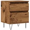 Image de vidaXL Table de Chevet Vieux Bois 40x35x50 cm Bois d’ingénierie, Meuble de Chevet, Table d'appoint, Armoire de lit, Armoire de Chevet, Table de Nuit