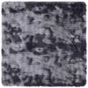 Image de Tapis shaggy à poils longs NAVARRA gris foncé 120x120 cm