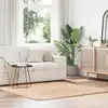Image de vidaXL Tapis shaggy à poils longs NAVARRA beige 160x160 cm polyester