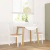 Image de vidaXL Chaises à manger 2 pcs blanc bois massif caoutchouc