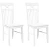 Image de vidaXL Chaises à Manger 2 pcs Blanc Bois Massif Caoutchouc, Chaise à dîner, Chaise, Chaise de Salon, chaises à dîner, Chaise de Cuisine