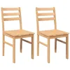 Image de vidaXL Chaises à manger 2 pcs bois massif caoutchouc