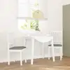 Image de vidaXL Chaises à manger coussins 2 pcs blanc bois massif caoutchouc