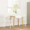 Image de vidaXL Chaises à manger 2 pcs blanc bois massif caoutchouc