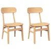 Image de vidaXL Chaises à Manger 2 pcs Bois Massif Caoutchouc, Chaise à dîner, Chaise, Chaise de Salon, chaises à dîner, Chaise de Cuisine, Chaise d'accent