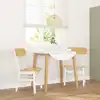 Image de vidaXL Chaises à manger 2 pcs blanc bois massif caoutchouc