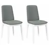 Image de vidaXL Chaises à Manger Coussins 2 pcs Blanc Bois Massif Caoutchouc, Chaise à dîner, Chaise, Chaise de Salon, chaises à dîner, Chaise de Cuisine