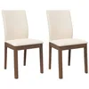 Image de vidaXL Chaises à Manger Coussins 2 pcs Marron Bois Massif Caoutchouc, Chaise à dîner, Chaise, Chaise de Salon, chaises à dîner, Chaise de Cuisine