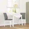 Image de vidaXL Chaises à manger coussins 2 pcs blanc bois massif caoutchouc