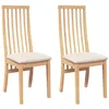Image de vidaXL Chaises à Manger Coussins 2 pcs Bois Massif Caoutchouc, Chaise à dîner, Chaise, Chaise de Salon, chaises à dîner, Chaise de Cuisine