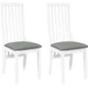 Image de vidaXL Chaises à Manger Coussins 2 pcs Blanc Bois Massif Caoutchouc, Chaise à dîner, Chaise, Chaise de Salon, chaises à dîner, Chaise de Cuisine