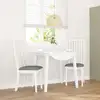 Image de vidaXL Chaises à manger coussins 2 pcs blanc bois massif caoutchouc