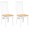 Image de vidaXL Chaises à Manger 2 pcs Blanc Bois Massif Caoutchouc, Chaise à dîner, Chaise, Chaise de Salon, chaises à dîner, Chaise de Cuisine