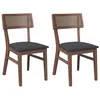 Image de vidaXL Chaises à Manger Coussins 2 pcs Marron Bois Massif Caoutchouc, Chaise à dîner, Chaise, Chaise de Salon, chaises à dîner, Chaise de Cuisine