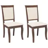 Image de vidaXL Chaises à Manger Coussins 2 pcs Marron Bois Massif Caoutchouc, Chaise à dîner, Chaise, Chaise de Salon, chaises à dîner, Chaise de Cuisine