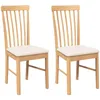 Image de vidaXL Chaises à Manger Coussins 2 pcs Bois Massif Caoutchouc, Chaise à dîner, Chaise, Chaise de Salon, chaises à dîner, Chaise de Cuisine