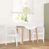 Image de vidaXL Chaises à manger 2 pcs blanc bois massif caoutchouc