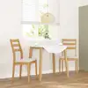 Image de vidaXL Chaises à manger coussins 2 pcs naturel bois massif caoutchouc