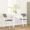 Image de vidaXL Chaises à manger coussins 2 pcs blanc bois massif caoutchouc