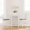 Image de vidaXL Tabourets de bar avec coussins 2 pcs blanc bois massif d'hévéa