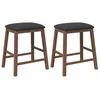 Image de vidaXL chaises de Bar avec Coussins 2 pcs Marron Bois Massif d'hévéa, Chaise, Tabouret de Bar de Cuisine, Chaise de Restaurant