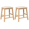 Image de vidaXL chaises de Bar avec Coussins 2 pcs Bois Massif d'hévéa, Chaise, Tabouret de Bar de Cuisine, Chaise de Restaurant