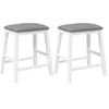 Image de vidaXL Chaises de Bar avec Coussins 2 pcs Blanc Bois Massif d'hévéa, Chaise, Tabouret de Bar de Cuisine, Chaise de Restaurant