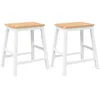 Image de vidaXL Chaises de Bar 2 pcs Blanc Bois Massif d'hévéa, Chaise, Tabouret de Bar de Cuisine, Chaise de Restaurant, Tabouret de Bar de Petit déjeuner