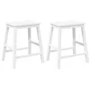 Image de vidaXL Chaises de Bar 2 pcs Blanc Bois Massif d'hévéa, Chaise, Tabouret de Bar de Cuisine, Chaise de Restaurant, Tabouret de Bar de Petit déjeuner