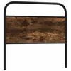 Image de vidaXL Tête de lit chêne fumé 90 cm Acier et Bois d'ingénierie, tête de lit pour lit Simple, Meuble de Chambre à Coucher, tête de lit en métal