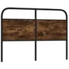 Image de vidaXL Tête de lit chêne fumé 120 cm Acier et Bois d'ingénierie, tête de lit pour lit Double, Meuble de Chambre à Coucher, tête de lit en métal