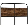Image de vidaXL Tête de lit chêne fumé 140 cm Acier et Bois d'ingénierie, tête de lit pour lit Double, Meuble de Chambre à Coucher, tête de lit en métal