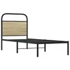 Image de vidaXL Tête de lit chêne Sonoma 75 cm Acier et Bois d'ingénierie, tête de lit pour lit Simple, Meuble de Chambre à Coucher, tête de lit en métal