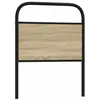 Image de vidaXL Tête de lit chêne Sonoma 80 cm Acier et Bois d'ingénierie, tête de lit pour lit Simple, Meuble de Chambre à Coucher, tête de lit en métal
