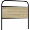 Image de vidaXL Tête de lit chêne Sonoma 90 cm Acier et Bois d'ingénierie, tête de lit pour lit Simple, Meuble de Chambre à Coucher, tête de lit en métal