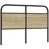 Image de vidaXL Tête de lit chêne Sonoma 120 cm Acier et Bois d'ingénierie, tête de lit pour lit Double, Meuble de Chambre à Coucher, tête de lit en métal