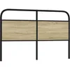 Image de vidaXL Tête de lit chêne Sonoma 160 cm Acier et Bois d'ingénierie, tête de lit pour lit Double, Meuble de Chambre à Coucher, tête de lit en métal